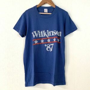 希少 良品 80‘s USA製 sportswear 企業系 willkinson ウィルキンソン ビンテージ スポーツウェア tシャツ XL ブルー ヴィンテージt