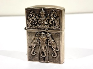 ｍ316 ★1円～中古現状品/着火未確認【zippo ジッポー】◆オイルライター スターリングシルバー◆神様 象 ヴィンテージ 喫煙グッズ ジッポ