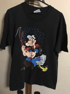 古着ポパイTシャツLブラック