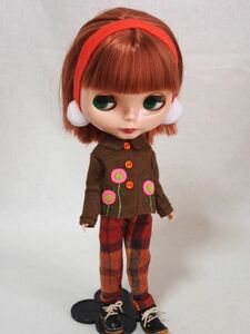 Doll Dressingハンドメイド ネオブライス/リカちゃんサイズお洋服セット人形アウトフィット衣装/ドレス/ジャケット/パンツ/レトロ/ドール服