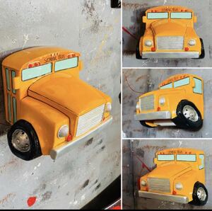 スクールバス style/ トイレットペーパーホルダー/ イエロー #アメリカン雑貨　 #ウォールデコ #SCHOOL BUS