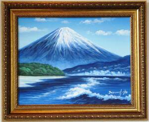 富士山絵画 油絵 風景画　三保松原からの富士山 F6　ＷＧ43 。