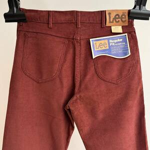 希少《 Dead Stock / 200-2828 / W34 L34 》80s デッド【 Lee アメリカ製 ビンテージ 赤茶 レンガ色 コーデュロイ パンツ 200 】