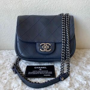 CHANEL:ボーイシャネル:スモールマトラッセ:Wチェーン:ネイビー:希少