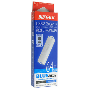 【ゆうパケット対応】BUFFALO バッファロー USB3.0用 USBメモリー RUF3-YUF64GA-WH 64GB ホワイト [管理:1000015806]