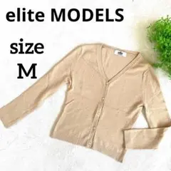 美品   elite MODELS  ベージュ  カーディガン  M（A34）