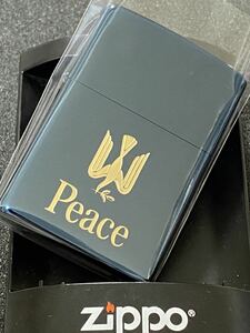 zippo ピース ブルーチタン ヴィンテージ 限定品 希少モデル 1999年製 Peace ゴールド刻印 ゴールドインナー 1999年製