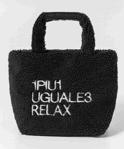 1PIU1UGUALE3 RELAX ボアミニトートバッグ USZ-24023 ブラック SN90 one size ウノピゥウノウグァーレトレ バック