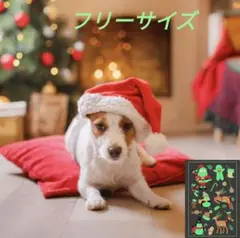 サンタコスプレ　ペット用　猫犬　 クリスマス　サンタ帽子 　ぬいぐるみ　 サンタ