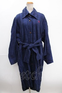 Vivienne Westwood / 単色オーブ刺繍チェック柄ウールワンピース 00 紺 Y-24-12-29-025-op-SZ-ZY