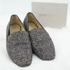 極美品　jimmy choo ジミーチュウ　スリッポン　グリッター　ラメ