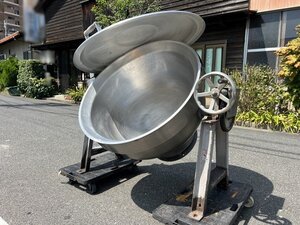 §綺麗【フジマック / ガス回転釜 KGS-40 内釜:アルミ 日本給食設備株式会社 KGS型 熱機器 単機能 給食室使用品 ガス種不明】現状品 P09086