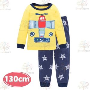 KIDS プリントデザイン ルームウェアー 上下 2点SET 長袖 【130cm 】子供 キッズ パジャマ セットアップ 男の子 女の子 K-260-025