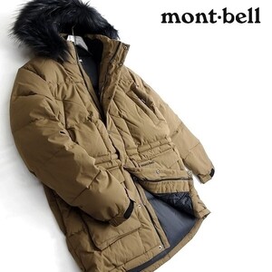 □mont-bell モンベル 新品 定5.5万 高品質グースダウン使用 ダブルジップ ダウンジャケット WMDK801 BROWN 100/L ▲120▼kkf1589X