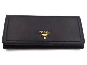 42266　【訳アリ】プラダ PRADA 二つ折り長財布 1M1132 ブラック