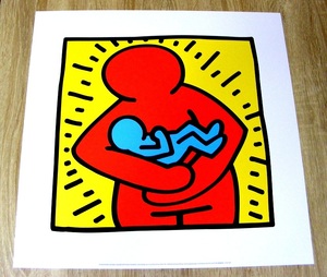 Keith Haring (キースヘリング) Untitled (1986) mother and baby イギリス製シルクスクリーンポスター
