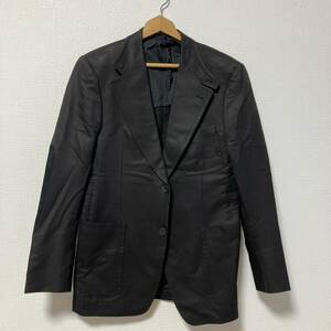 5-344 GUCCI グッチ メンズ アウター ジャケット テーラードジャケット 肘パッド フォーマル カジュアル 黒 スエード コットン シルク