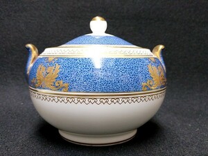 3QV売切！税無し☆ウェッジウッド★コロンビア★シュガーポット★パウダーブルー★茶器★WEDGWOOD★現状★現品限り★0916-7