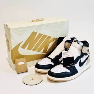 甲MJ19021　1円スタート/新品未使用/箱/タグ/28.5cm/本物/ナイキ エアジョーダン1/NIKE WMNS AIR JORDAN 1 RETRO HIGH OG/FD2596-021/ラテ