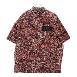 DIESEL ディーゼル S-FRY-NP Short Sleeve Shirt フライ ロゴワッペン 半袖シャツ S-FRY-NP 00SQU20AAVH レッド/ブラック