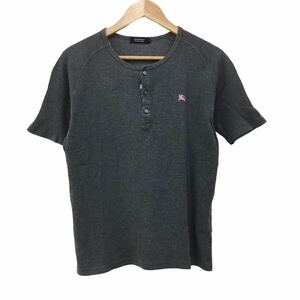 NC229-84 BURBERRY BLACK LABEL バーバリーブラックレーベル 三陽商会 ヘンリーネック 半袖 Tシャツ ティシャツ メンズ 3 グレー