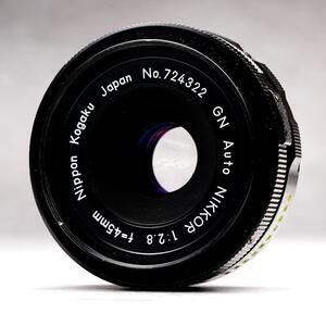 【ケース】動作◎ ニコン GN Auto Nikkor 45mm F2.8 22　パンケーキ　オールドレンズ　単焦点 nikon