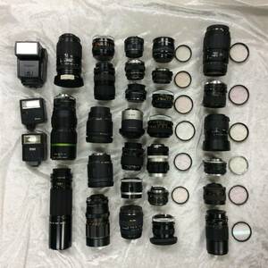 ZZ135〈まとめて〉カメラレンズ フラッシュ 約31点 CANON MINOLTA Nikon 等 / 検品、動作未確認 現状品 ジャンク品