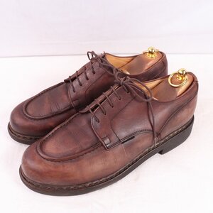 パラブーツ 8 F / 26.5cm-27.0cm 位 Paraboot CHAMBORD シャンボード Uチップ ブラウン 茶 フランス製 革靴 本革 中古 ds4581