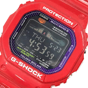 カシオ マルチバンド6 タフソーラー デジタル 腕時計 GWX-5600C 稼働品 レッド ファッション小物 QR061-171