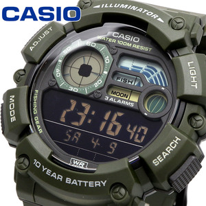 CASIO 腕時計 カシオ 時計 チープカシオ 海外モデル アウトドア フィッシングタイマー モスグリーン WS-1500H-3BV メンズ [並行輸入品]