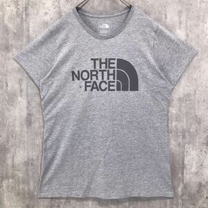 【1円スタート】新品 タグ付き THE NORTH FACE ノースフェイス ロゴTシャツ レディース L ハーフドーム 定番 グレー 正規品 US限定 NT-041