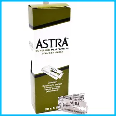 【数量限定】Platinum Double Edge Razor Superior Blades - Pack Astra of 100 Blades