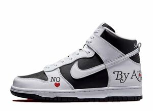 Supreme Nike SB Dunk High By Any Means "White Black" 24.5cm DN3741-002