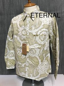 ★ETERNAL エターナル 和柄シャツ 新品 M イエローベージュ 定価9800円 裏使い 53801 日本製