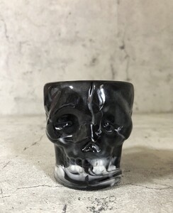 ViSE REDTAiL×BLACKBOOTS CERAMICS バイス レッドテイル 24_髑髏MUG Bk-Wh/白墨割り マグカップ 新品 ドクロ どくろ ガイコツ スカル 陶器