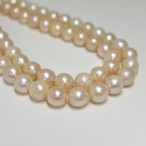 1円〜!!▲アコヤ本真珠ネックレス▲D 約53.5g 約82.5cm 約6.5-7.0mm珠 pearl necklace jewelry パール DC0/DC0 53