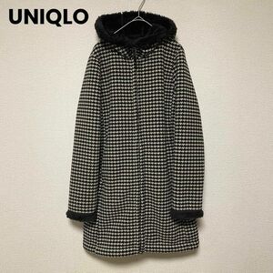 iz2 UNIQLO/ユニクロ/裏ボアファーリーフリースコートサイズM/千鳥格子