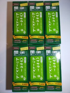 三和通商 北海道産 昆布+馬油で髪にやさしい ヘアカラートリートメント ブラウン 上品なローズの香り 白髪染め 200g 6個セット y9175-6-HF3