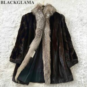 【極美品】希少デザイン BLACKGLAMA ミンク 毛皮コート