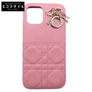 【美品】Christian Dior クリスチャンディオール S09880NMJ iPhone 13PRO LADY DIOR レディディオール カナージュ 携帯ケース ピンク