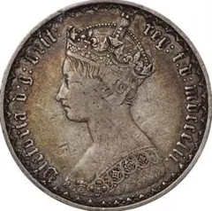 ヴィクトリア ゴシックフローリン銀貨　1852年　VF-35　PCGS鑑定済