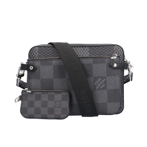 ルイヴィトン トリオメッセンジャー ダミエグラフィット ショルダーバッグ N50017 ブラック メンズ LOUIS VUITTON 中古 美品