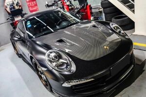 ★ポルシェ991.1 GT2RSタイプカーボンボンネット エンジンフード カレラ 前期車両 RUF 本物カーボン 人気商品