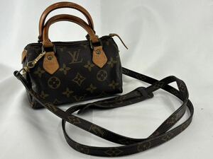 ★LOUIS VUITTON ルイヴィトン モノグラム ミニスピーディー ショルダーバッグ 2WAY ハンドバッグ カバン ブラウン系 ブランド S344