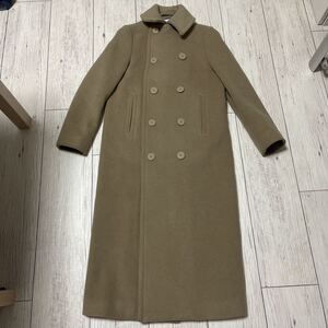 良品　HYKE ハイク　ウールロングコート　ロングピーコート　サイズ1 ベージュ　15aw 152-17050