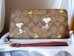 新品‼︎ ◆PEANUTS×COACH◆ ラウンドファスナー長財布 コーチスヌーピ