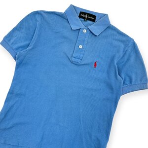 80s 90s vintage◆RALPH LAUREN ラルフローレン 半袖 ポロシャツ M /水色系 東京スタイル レディース ビンテージ オールド