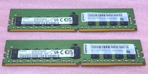 ☆Samsung M393A2K40CB2-CVFBY 2枚セット *PC4-23400/DDR4-2933/PC4-2933Y ECC REG/Registered 288Pin DDR4 RDIMM 32GB(16GB x2) 動作品