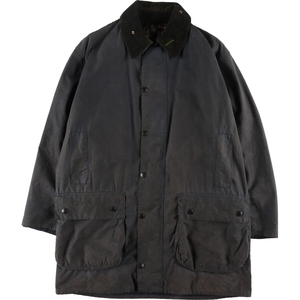 古着 バブアー Barbour BORDER ボーダー 3ワラント バッジ付き ワックスコットン オイルドジャケット 英国製 C40 メンズM相当 /evb007783