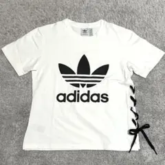 adidas ホワイト Tシャツ サイドレースアップ